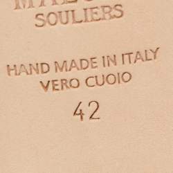 Pre Owned Malone Souliers Grey/Silver Suede and Leather Maureen  Mules Size 42