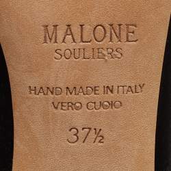 Pre Owned Malone Souliers Black Satin Crystal Embellished Carmen Mules Size 37.5