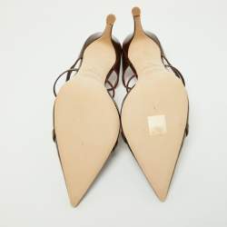 Pre Owned Malone Souliers Brown Croc Embossed Leather Yoana Pumps Size 40