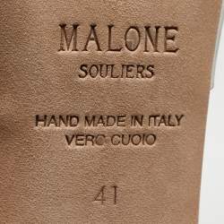 Pre Owned Malone Souliers Silver Leather and Crystal Embellished PVC Julia Sandals Size 41