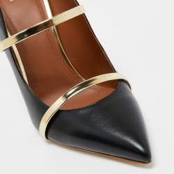 Pre Owned Malone Souliers Black/Gold Leather Maureen Mules Size 41