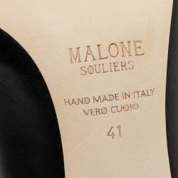 Pre Owned Malone Souliers Black/Gold Leather Maureen Mules Size 41