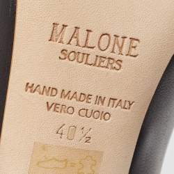 Pre Owned Malone Souliers Black/Gold Leather Karlie Pumps Size 40.5