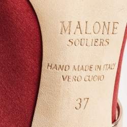 Malone Souliers Burgundy Satin Maureen  Sandals Size 37