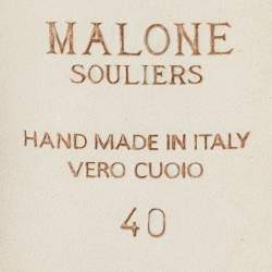 Pre Owned Malone Souliers Blue/Brown Suede and Leather Montana Flats Size 40