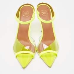 Malone Souliers Neon Yellow Patent and PVC Iona Mules Size 37