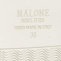 Pre Owned Malone Souliers White/Rose Gold Leather Musa Sneakers Size 36