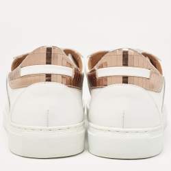 Pre Owned Malone Souliers White/Rose Gold Leather Musa Sneakers Size 36