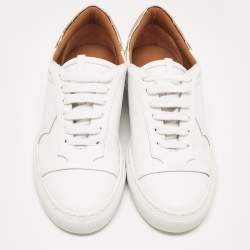 Pre Owned Malone Souliers White/Rose Gold Leather Musa Sneakers Size 36