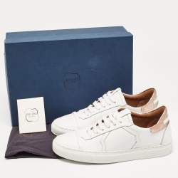 Pre Owned Malone Souliers White/Rose Gold Leather Musa Sneakers Size 36