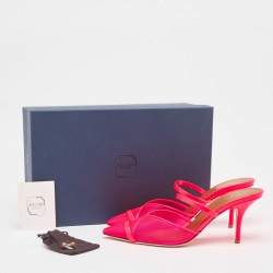 Malone Souliers Neon Pink Mesh and Patent Leather Clio Mules Size 39