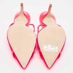 Malone Souliers Neon Pink Mesh and Patent Leather Clio Mules Size 39