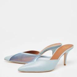 Pre Owned Malone Souliers Light Blue Leather and Mesh Heel Mules Size 39