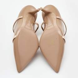 Pre Owned Malone Souliers Brown/Rose Gold Leather Maureen Mules Size 37.5