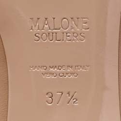 Pre Owned Malone Souliers Brown/Rose Gold Leather Maureen Mules Size 37.5