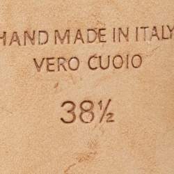 Pre Owned Malone Souliers Purple/Rose Gold Velvet and Leather Maureen Mules Size 38.5