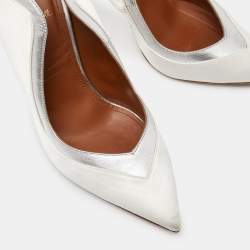 Malone Souliers White Satin Pointed Toe Pumps Size 39.5