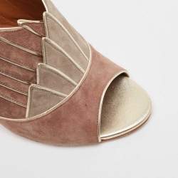 Pre Owned Malone Souliers Grey/Brown Suede Donna Slide Sandals Size 39