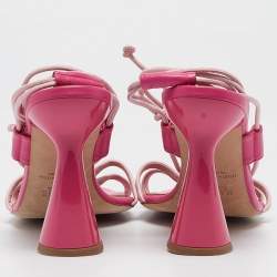 Malone Souliers Pink Leather Ankle Wrap Sandals Size 40