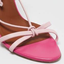 Malone Souliers Pink Leather Ankle Wrap Sandals Size 40