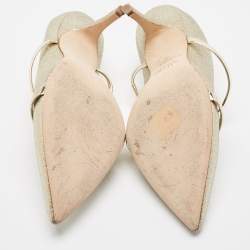 Pre Owned Malone Souliers Gold Glitter Maureen Mules Size 38