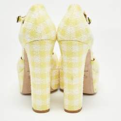 Malone Souliers Yellow/White Fabric Crystal Embellished Ankle Strap Sandals Size 40