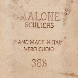 Pre Owned Malone Souliers x Deveaux New York Black Leather Strappy Flat Mules Size 38.5