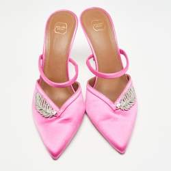 Malone Souliers Pink Satin Fara Mules Size 40