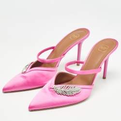 Malone Souliers Pink Satin Fara Mules Size 40