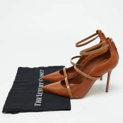 Pre Owned Malone Souliers Tan Leather Robyn Strappy Pumps Size 41