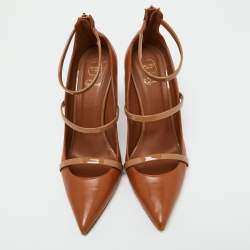Pre Owned Malone Souliers Tan Leather Robyn Strappy Pumps Size 41