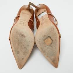 Pre Owned Malone Souliers Tan Leather Robyn Strappy Pumps Size 41