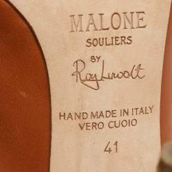 Pre Owned Malone Souliers Tan Leather Robyn Strappy Pumps Size 41