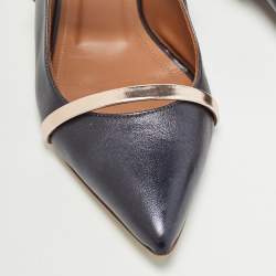 Pre Owned Malone Souliers Navy Blue Leather Maureen Mules Size 39