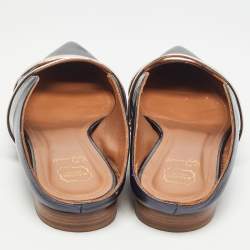 Pre Owned Malone Souliers Navy Blue Leather Maureen Mules Size 39