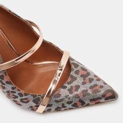 Pre Owned Malone Souliers Multicolor Canvas and Leather Maureen Mules Size 38.5