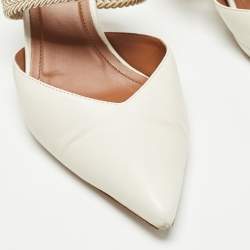 Malone Souliers Cream Leather and Elastic Maisie Mules Size 40