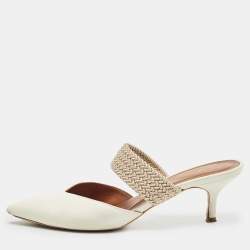 Malone Souliers White Leather Maisie Mules Size 38.5