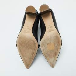 Pre Owned Malone Souliers Black Leather and Patent Clara Ankle Boots Size 38