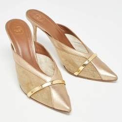 Pre Owned Malone Souliers Two Tone Mesh and Leather Bobbi Mules Size 41