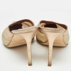 Pre Owned Malone Souliers Two Tone Mesh and Leather Bobbi Mules Size 41