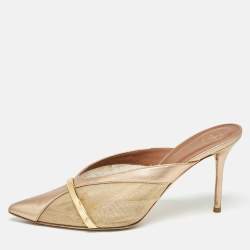Pre Owned Malone Souliers Two Tone Mesh and Leather Bobbi Mules Size 41
