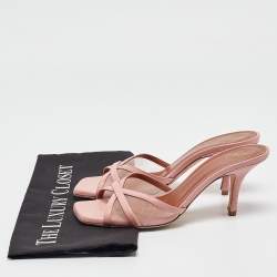 Pre Owned Malone Souliers Pink Leather and Mesh Perla Sandals Size 37
