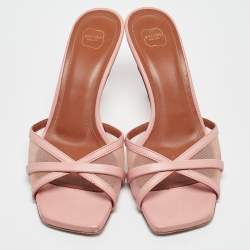 Pre Owned Malone Souliers Pink Leather and Mesh Perla Sandals Size 37