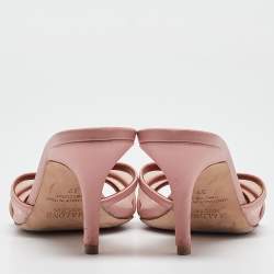 Pre Owned Malone Souliers Pink Leather and Mesh Perla Sandals Size 37