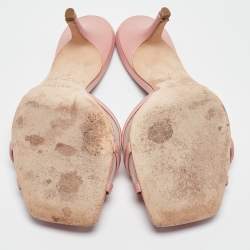 Pre Owned Malone Souliers Pink Leather and Mesh Perla Sandals Size 37