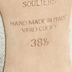 Pre Owned Malone Souliers Silver Nubuck Leather Maureen Pointed Toe Mule Sandals Size 38.5