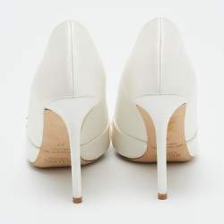 Malone Souliers White Satin Lowe Pumps Size 37