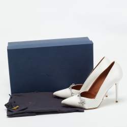 Malone Souliers White Satin Lowe Pumps Size 37