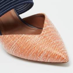 Pre Owned Malone Souliers Orange Raffia Maisie Mules Size 39